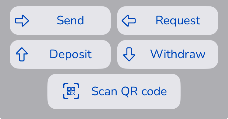 The Taler wallet's action menu