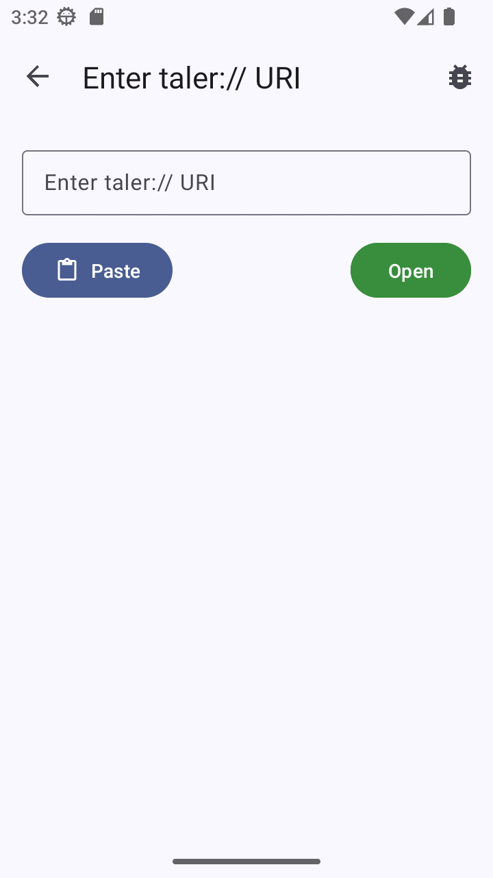 Wallet requesting taler://-URI